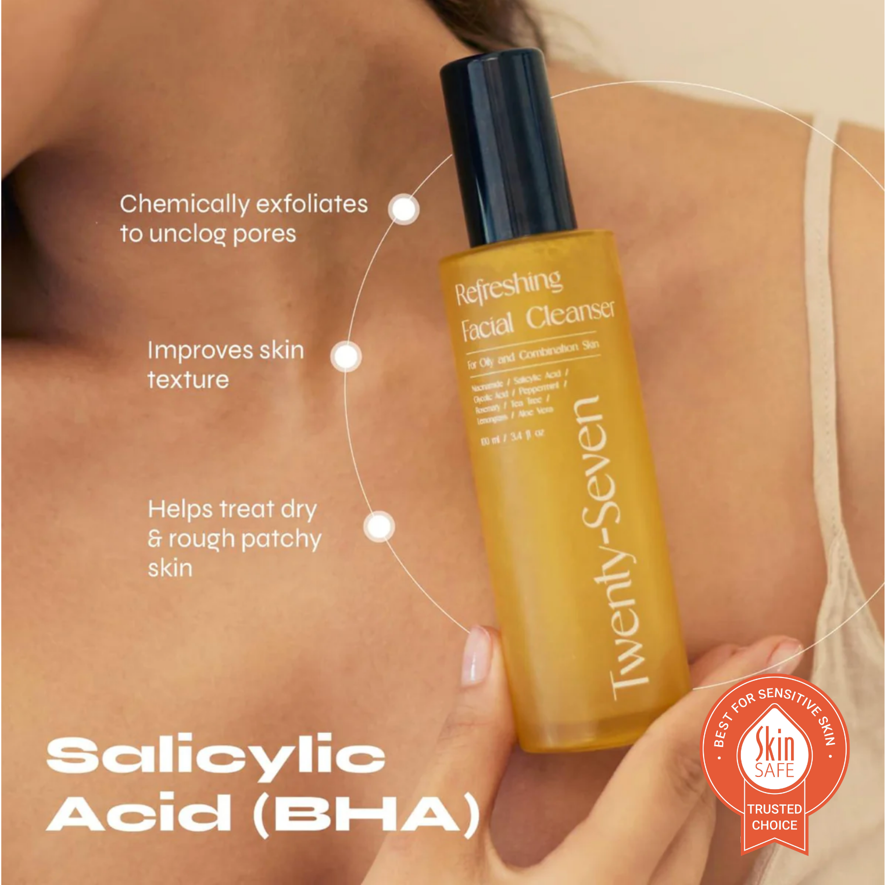 Refreshing Facial Cleanser with Niacinamide, Glycolic Acid (AHA) and Salicylic Acid (BHA)