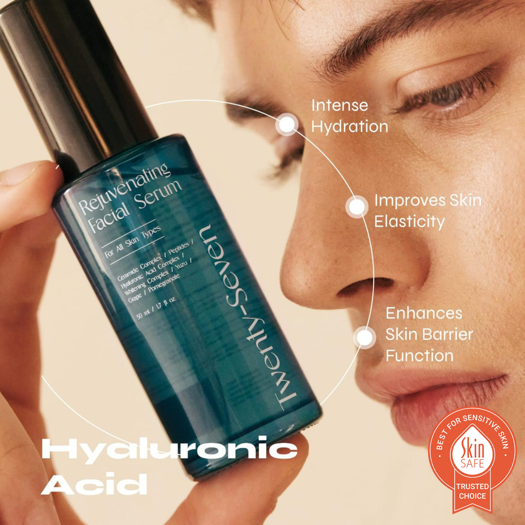 Rejuvenating Facial Serum with Ceramides, Peptides and Hyaluronic Acid Complex