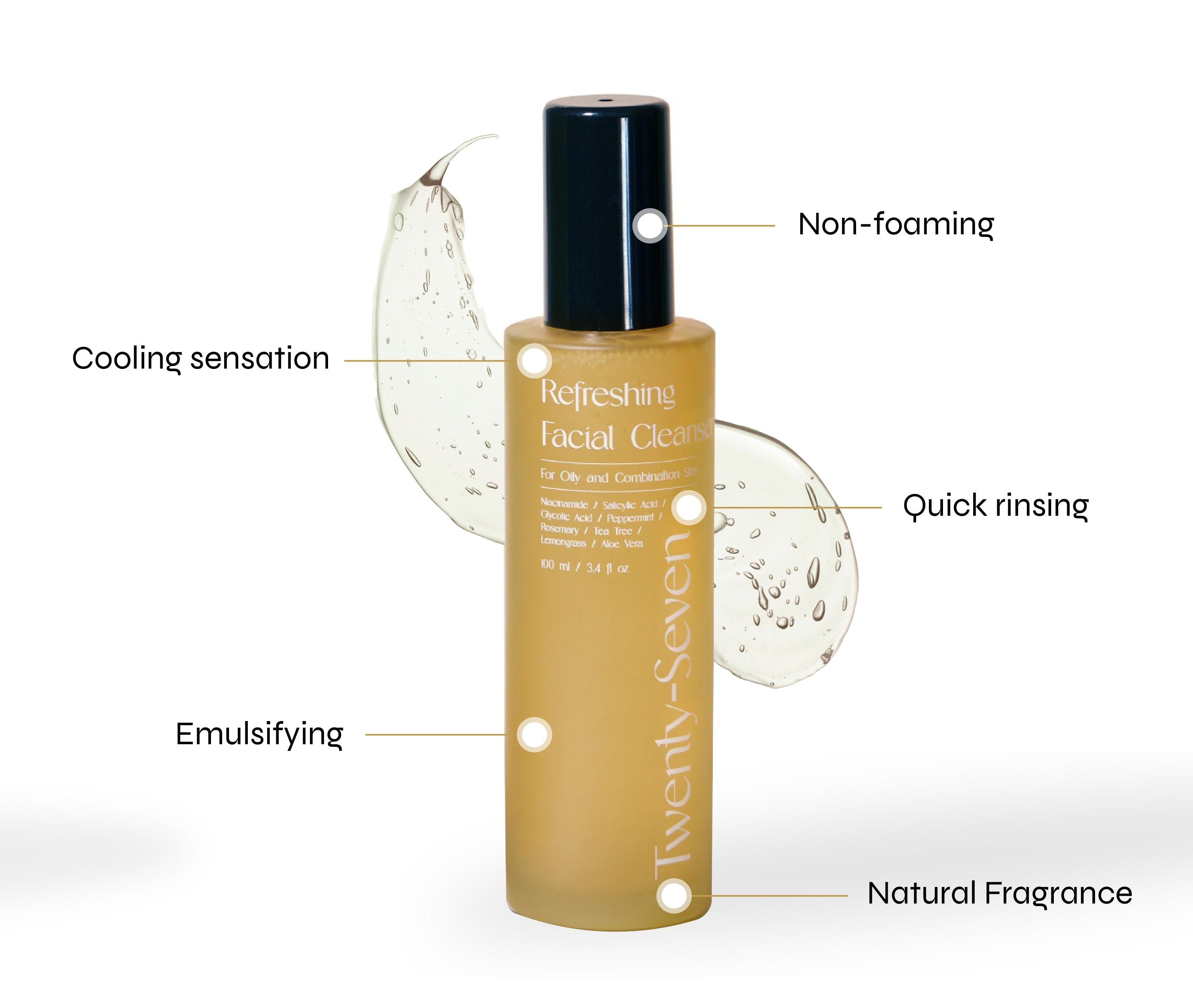 Refreshing Facial Cleanser with Niacinamide, Glycolic Acid (AHA) and Salicylic Acid (BHA)