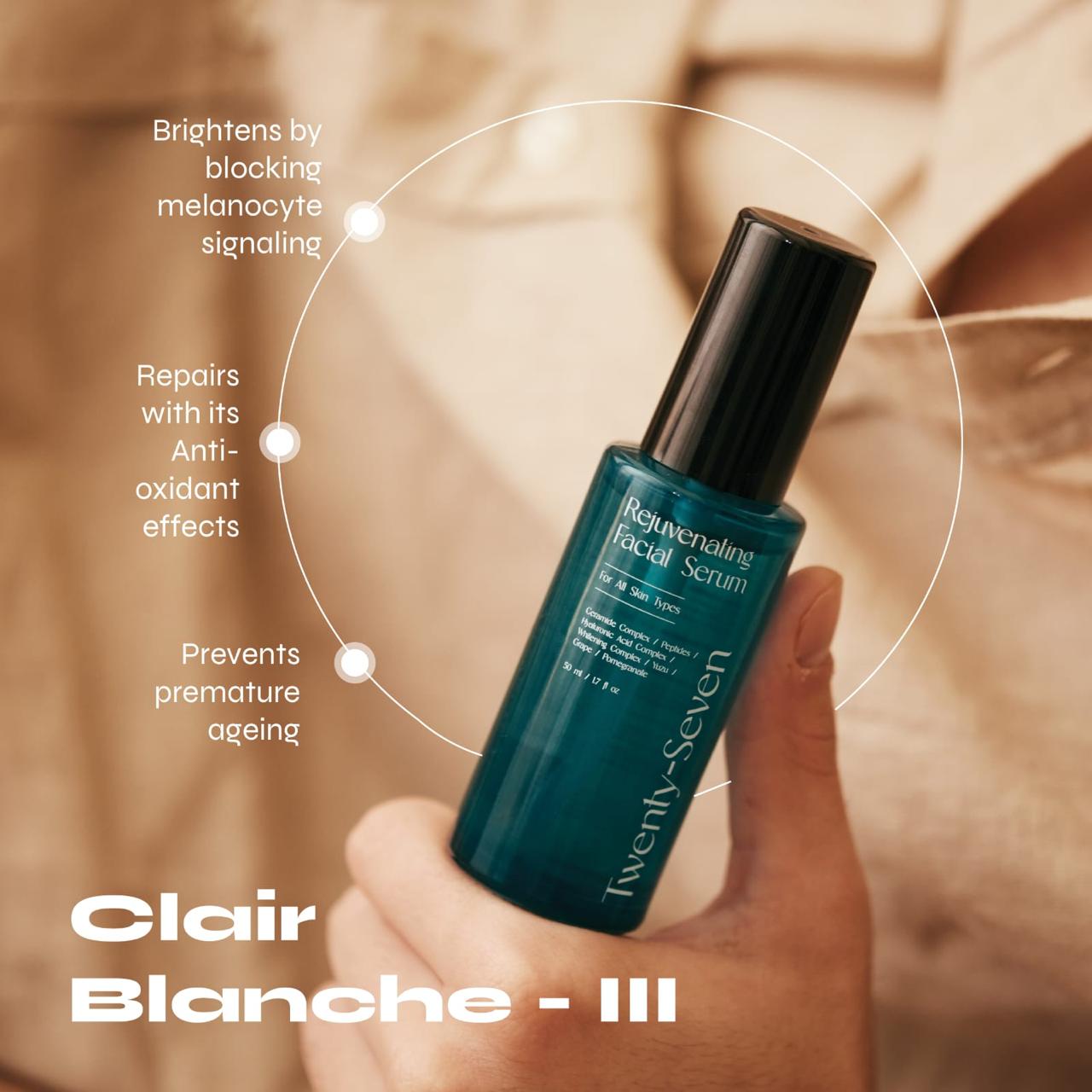 Rejuvenating Facial Serum with Ceramides, Peptides and Hyaluronic Acid Complex