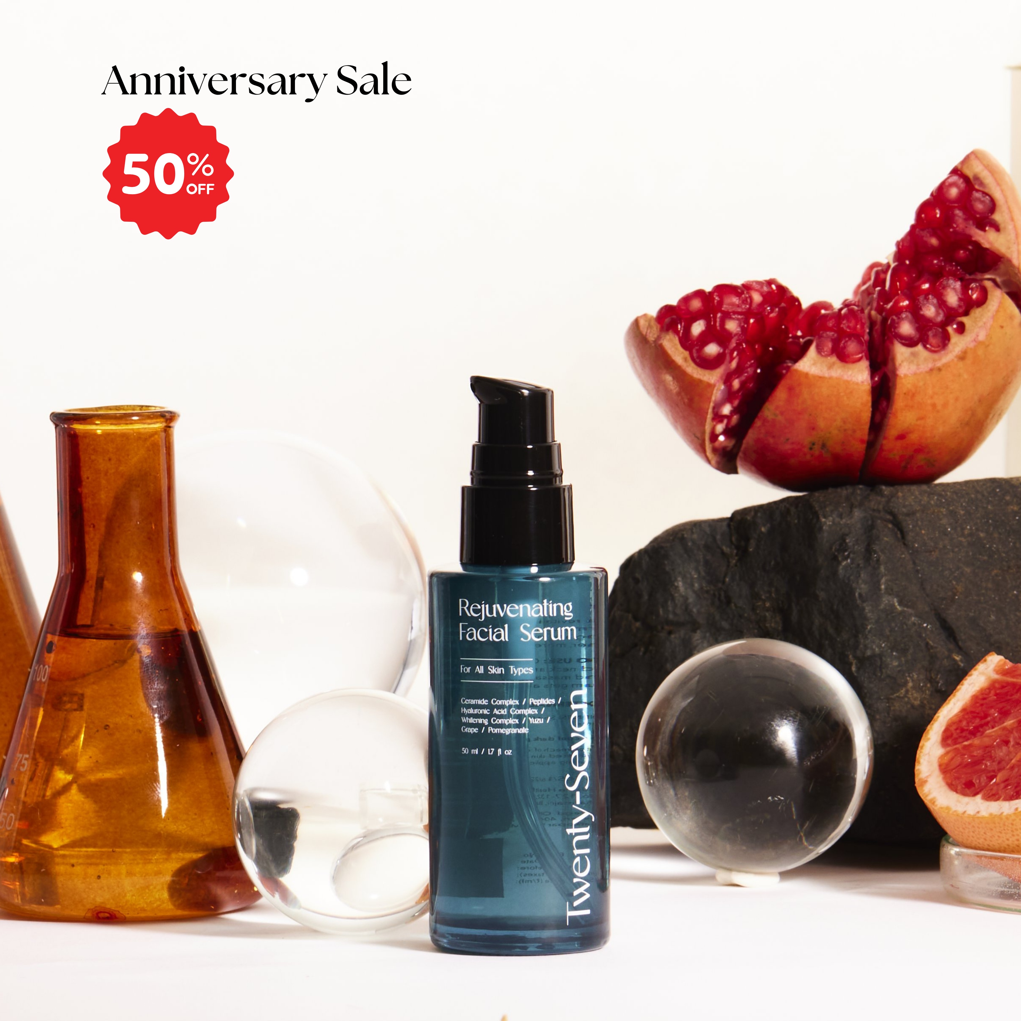 Rejuvenating Facial Serum with Ceramides, Peptides and Hyaluronic Acid Complex