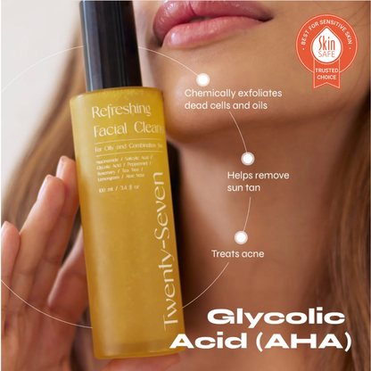 Refreshing Facial Cleanser with Niacinamide, Glycolic Acid (AHA) and Salicylic Acid (BHA)