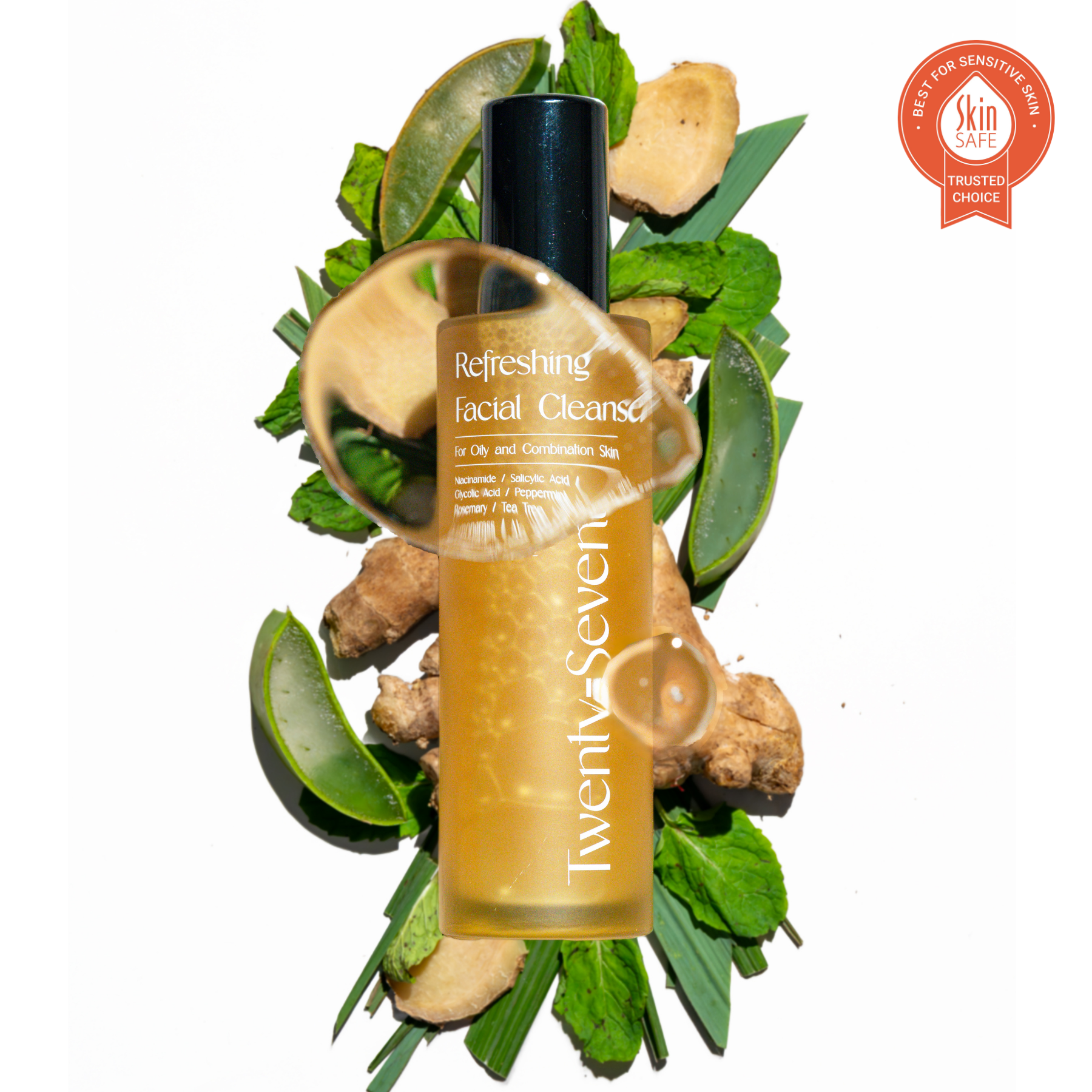 Refreshing Facial Cleanser with Niacinamide, Glycolic Acid (AHA) and Salicylic Acid (BHA)