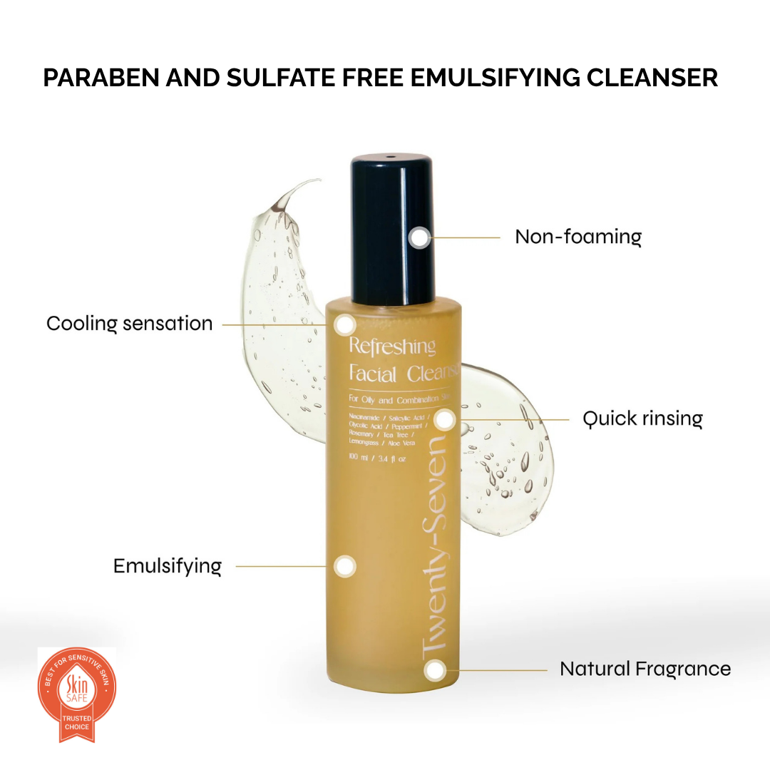 New: Refreshing Facial Cleanser with Niacinamide, Glycolic Acid (AHA) and Salicylic Acid (BHA)