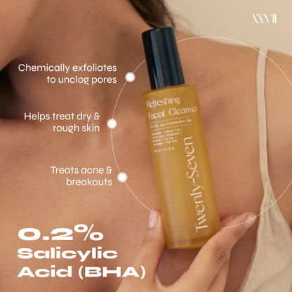 Refreshing Facial Cleanser with Niacinamide, Glycolic Acid (AHA) and Salicylic Acid (BHA)