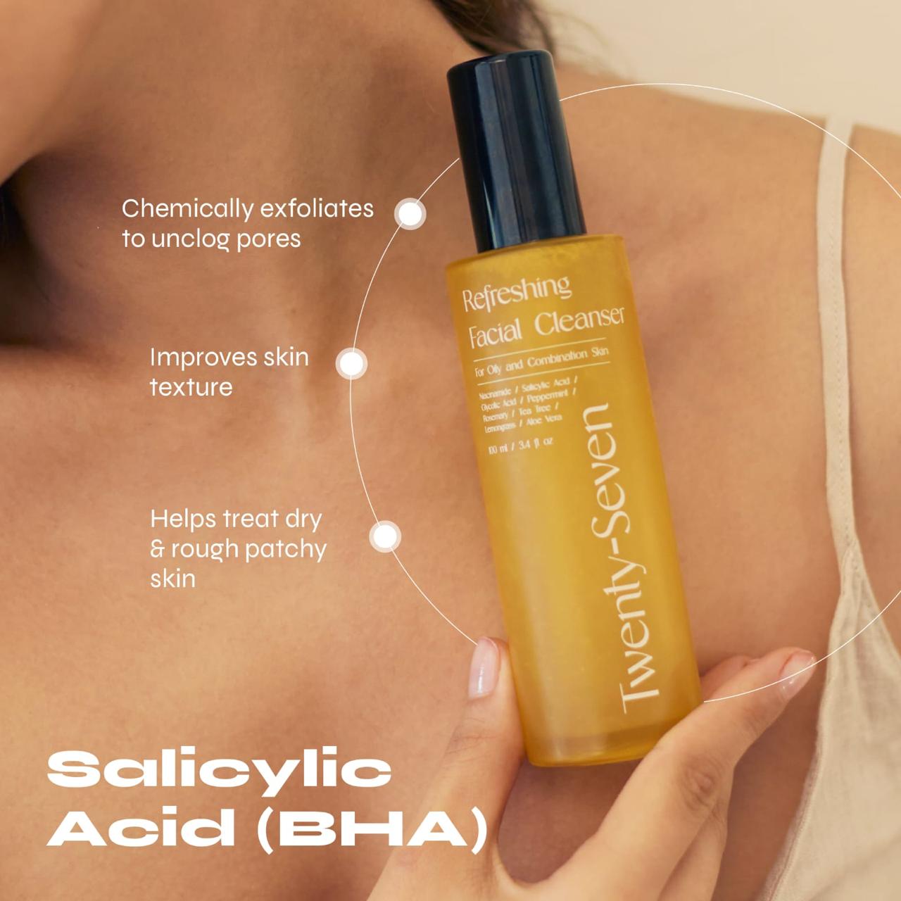 Refreshing Facial Cleanser with Niacinamide, Glycolic Acid (AHA) and Salicylic Acid (BHA)